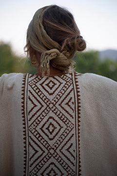 Kaburoh Kimono mit Blockprint | Handgewebter Boho Kimono aus Khadi-Baumwolle