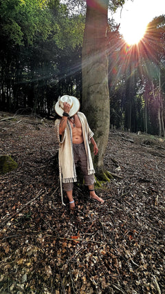 Kaburoh Kimono mit Blockprint | Handgewebter Boho Kimono aus Khadi-Baumwolle